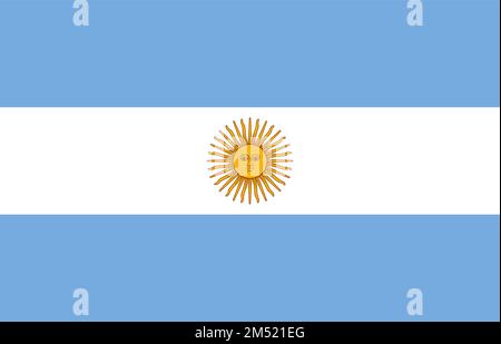 Drapeau officiel de l'Argentine, couleurs et proportions correctes. Drapeau national argentin. Illustration vectorielle Illustration de Vecteur