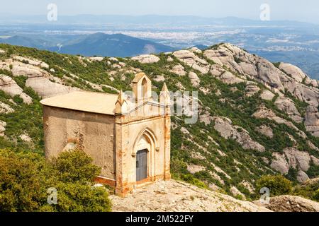 Chapelle à Montserrat Abbaye Monastère paysage Barcelone Espagne Catalogne voyage vue voyage voyage Banque D'Images
