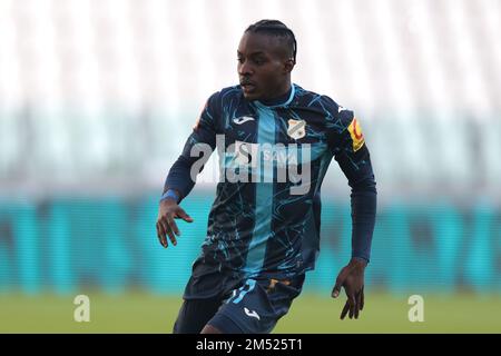 Turin, Italie, le 22nd décembre 2022. Prince Ampem de Rijeka lors du match amical au stade Allianz, à Turin. Le crédit photo devrait se lire: Jonathan Moscrop / Sportimage Banque D'Images