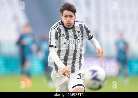 Turin, Italie, le 22nd décembre 2022. Matias Soule de Juventus lors du match amical au stade Allianz, à Turin. Le crédit photo devrait se lire: Jonathan Moscrop / Sportimage Banque D'Images