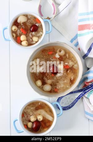 Nourriture cantonaise à base de pachaque, Triple Collagen Food, vue de dessus Banque D'Images