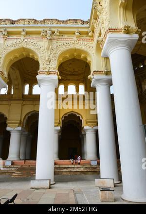 Palais Thirumalai Nayak à Madurai, Tamil Nadu, Inde. Banque D'Images