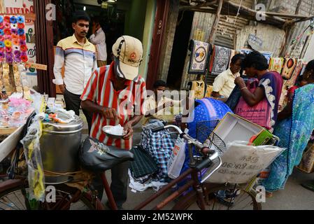 La vieille ville animée de Madurai, Tamil Nadu, Inde. Banque D'Images