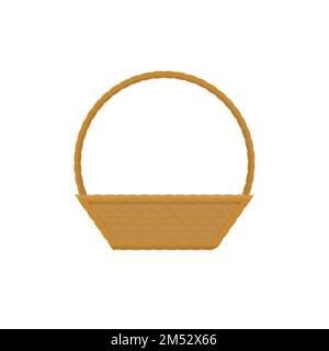 Paniers vides isolés sur fond blanc illustration vectorielle. Paniers pique-nique en osier, pique-nique vacances de Pâques, contenant plus rempli, symboles pour y Illustration de Vecteur