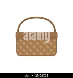 Paniers vides isolés sur fond blanc illustration vectorielle. Paniers pique-nique en osier, pique-nique vacances de Pâques, contenant plus rempli, symboles pour y Illustration de Vecteur