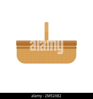 Paniers vides isolés sur fond blanc illustration vectorielle. Paniers pique-nique en osier, pique-nique vacances de Pâques, contenant plus rempli, symboles pour y Illustration de Vecteur