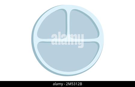 Plaque vide de sevrage LED bébé clipart. Plaque de sevrage BLW vide pour bébé-LED pour mettre des aliments pour les doigts pour enfant auto-alimentation illustration vectorielle plate Illustration de Vecteur