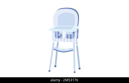 Chaise haute pour bébé, clipart. Petite chaise de bébé mignon plat vecteur illustration isolée sur blanc. Chaise haute style dessin animé. Vecteur chaise haute bébé Illustration de Vecteur