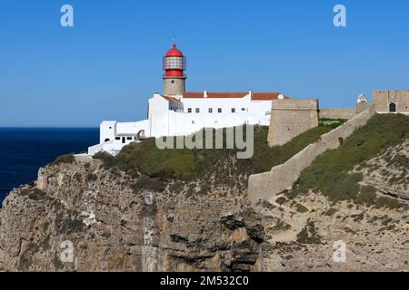 Cap Saint Vicente, Phare, Sagres, Vila do Bispo, quartier de Faro, Algarve, Portugal Banque D'Images