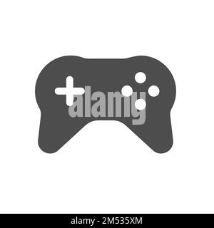 icône de vecteur de silhouette de manette isolée sur blanc Illustration de Vecteur