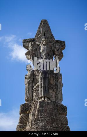 Calvaire de l'église Saint Franciscus à Saint-Jacques-de-Compostelle, Galice, Espagne Banque D'Images