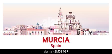 Horizon de Murcia dans une palette de couleurs vives illustration vectorielle Illustration de Vecteur