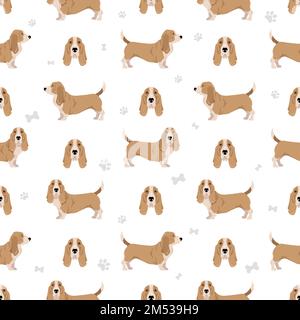 Motif chien de chien chien de race BASSET. Illustration vectorielle Illustration de Vecteur