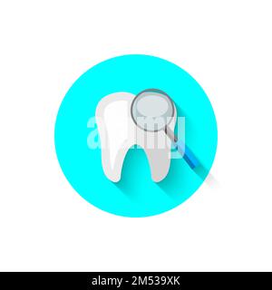 Une revue des dents, illustrée dans une conception plate de l'illustration vectorielle. Icône moderne de la dentisterie. Site Web et conception d'applications mobiles Illustration de Vecteur