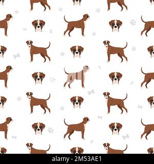 Motif boxer sans coutures pour chien. Illustration vectorielle Illustration de Vecteur