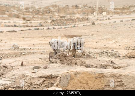 les archéologues recherchent les vestiges d'une civilisation ancienne Banque D'Images