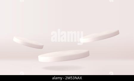 3D Podium d'or avec un spot et bokeh Illustration de Vecteur