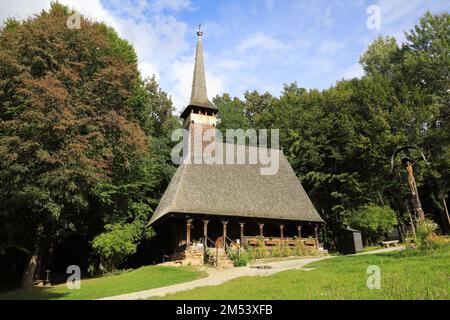 Musée ethnographique en plein air Astra, avec la civilisation folklorique traditionnelle, y compris les églises et autres icônes religieuses, en Transylvanie, Roumanie Banque D'Images