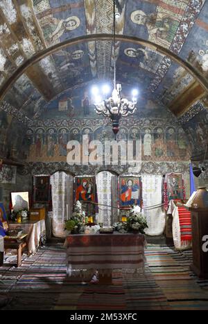 Musée ethnographique en plein air Astra, avec la civilisation folklorique traditionnelle, y compris les églises et autres icônes religieuses, en Transylvanie, Roumanie Banque D'Images