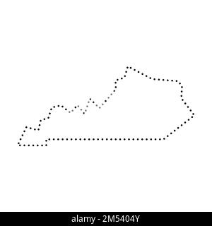 Etat du Kentucky des Etats-Unis d'Amérique, Etats-Unis. Carte simplifiée des contours noirs épais. Illustration simple à vecteur plat Illustration de Vecteur