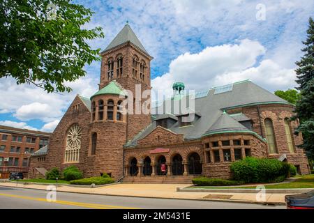 Première église baptiste de Malden au 493 main Street dans le centre historique de Malden, Massachusetts ma, Etats-Unis. Banque D'Images