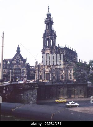 Dresde. La ville et l'usine de caméras de Pentacon lors d'une visite sur 10. 6. 1989 (mois avant la chute du mur) Banque D'Images