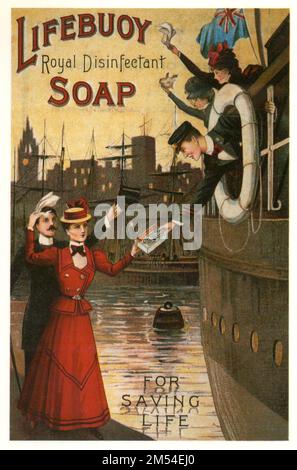 Mumbles Railway reproduction carte postale - MRP/169 - savon de Lifebuoy - annonce de désinfectant royal carte postale Banque D'Images