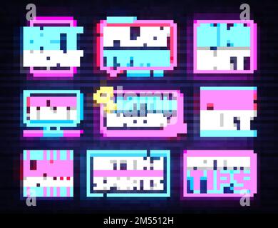 Mise en place des enseignes au néon pour la collection. Ensemble de bannières néon texte de jeu, Casino, élément de conception de Paris, panneau de néon de nuit, publicité de nuit lumineuse. VVecto Illustration de Vecteur