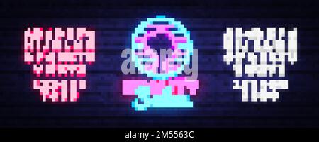 Modèle de design vectoriel de l'enseigne du salon de beauté. Salon de beauté néon logo, lumière bannière design élément coloré moderne design tendance, nuit lumineuse publicité, Illustration de Vecteur