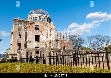 Hiroshima, Japon - 1 janvier 2020. Photo extérieure du dôme de la bombe atomique d'Hiroshima. Banque D'Images