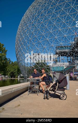 Montréal, Québec, Canada 14 septembre 2018 : - Musée de l'environnement de la biosphère à Montréal. La Biosphère est un site unique et spectaculaire, situé à Banque D'Images