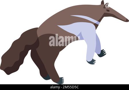 Icône d'anteater mignon vecteur isométrique. Bébé géant. La faune des mammifères Illustration de Vecteur