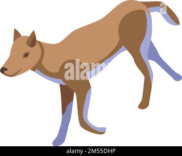 Icône de chien sauvage vecteur isométrique. Animal sauvage. Safari mammifère Illustration de Vecteur