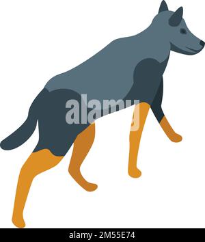 Icône de chien sauvage mignon vecteur isométrique. Mammifère animal. Safari Predator Illustration de Vecteur