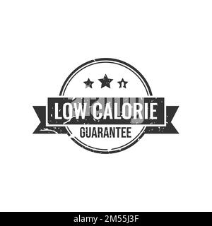 étiquette isolée en ruban rond à faible teneur en calories. signe de faible teneur en calories. Étiquette ou autocollant à faible teneur en calories sur fond blanc. Illustration vectorielle. Illustration de Vecteur