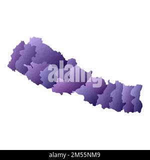 Carte du Népal. Contour géométrique de pays. Illustration décente de vecteur violet. Illustration de Vecteur