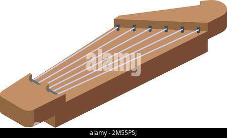 Icône kantele classique vecteur isométrique. Instrument de musique. Harpe traditionnelle Illustration de Vecteur