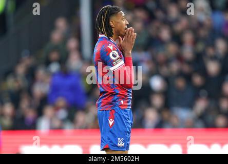 Michael Olise, du Crystal Palace, fait une chance manquée lors du match de la Premier League à Selhurst Park, Londres. Date de la photo: Lundi 26 décembre 2022. Banque D'Images