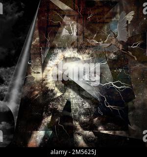 L'art surréaliste Shards of Reality. Rendu 3D Banque D'Images