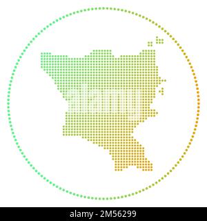 Green Island, badge numérique de Taïwan. Carte en pointillés de Green Island, Taïwan en cercle. Icône technique avec points en dégradé. Illustration vectorielle impressionnante. Illustration de Vecteur