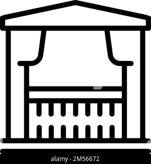 Vecteur de contour de l'icône Gazebo. Pergola maison. Parc extérieur Illustration de Vecteur