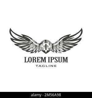 Illustration de l'aigle volant vintage Retro Emblem logo Design Vector Illustration de Vecteur