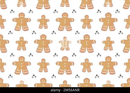 Motif de Noël sans coutures. Motif avec éléments de Noël sur fond blanc. Design pour l'emballage, le textile et la toile. Banque D'Images
