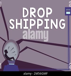 Légende conceptuelle Drop Shipping, Business concept pour envoyer des marchandises d'un fabricant directement à un client plutôt qu'au détaillant Banque D'Images