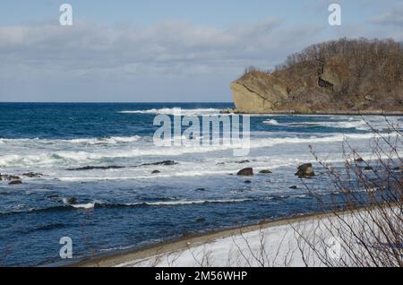 Côte ouest de la péninsule de Shiretoko. Hokkaido. Japon. Banque D'Images