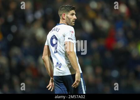 Preston, Royaume-Uni. 26th décembre 2022. CHED Evans #9 de Preston North End pendant le match du championnat Sky Bet Preston North End vs Huddersfield Town à Deepdale, Preston, Royaume-Uni, 26th décembre 2022 (photo de Gareth Evans/News Images) à Preston, Royaume-Uni le 12/26/2022. (Photo de Gareth Evans/News Images/Sipa USA) Credit: SIPA USA/Alay Live News Banque D'Images