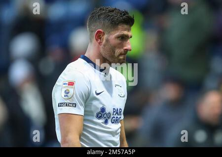 Preston, Royaume-Uni. 26th décembre 2022. CHED Evans #9 de Preston North End pendant le match du championnat Sky Bet Preston North End vs Huddersfield Town à Deepdale, Preston, Royaume-Uni, 26th décembre 2022 (photo de Gareth Evans/News Images) à Preston, Royaume-Uni le 12/26/2022. (Photo de Gareth Evans/News Images/Sipa USA) Credit: SIPA USA/Alay Live News Banque D'Images