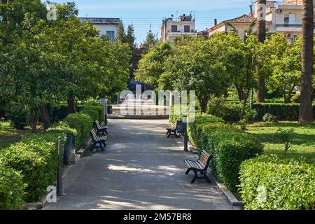 Vue extérieure du musée archéologique de Sparta situé dans la ville de Sparta, Laconia, Grèce. Il abrite des milliers de découvertes de l'ancienne Acropole o Banque D'Images