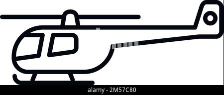 Vecteur de contour de l'icône d'hélicoptère de sauvetage du ciel. Transport maritime. Vol de sécurité Illustration de Vecteur