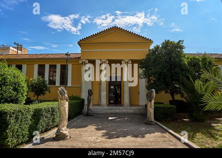 Vue extérieure du musée archéologique de Sparta situé dans la ville de Sparta, Laconia, Grèce. Il abrite des milliers de découvertes de l'ancienne Acropole o Banque D'Images